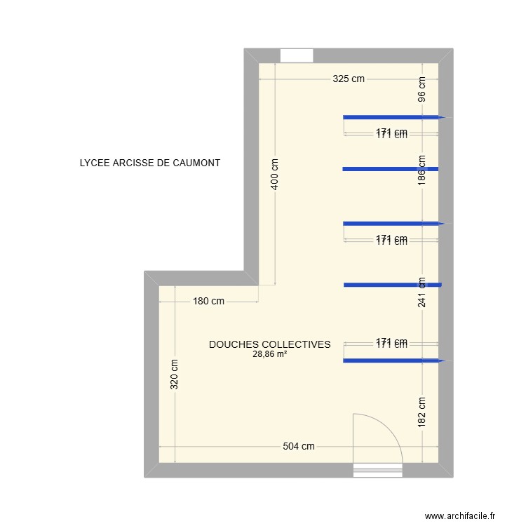 LYCEE ARCISSE DE CAUMONT. Plan de 1 pièce et 29 m2