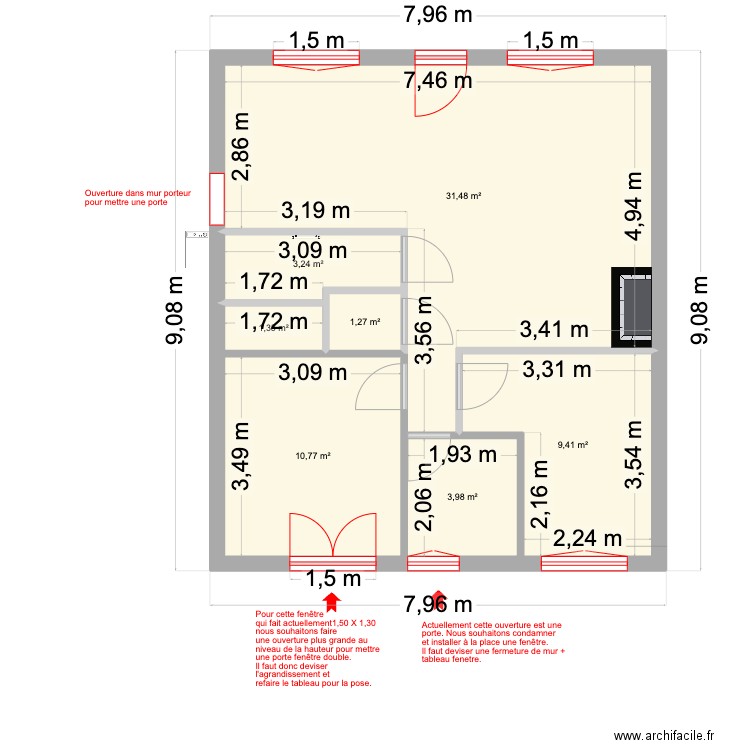 Maison Tautavel MAçon. Plan de 7 pièces et 62 m2