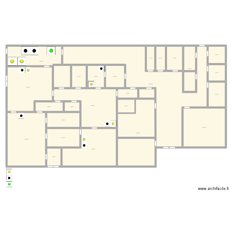 cuisine c. Plan de 25 pièces et 595 m2