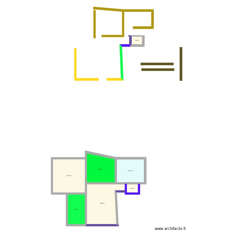 MAHRAJANE. Plan de 7 pièces et 71 m2