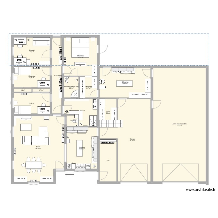 meublée 3 12 02 2025. Plan de 19 pièces et 467 m2