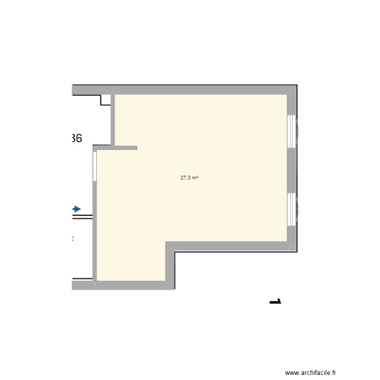 29hoche1. Plan de 1 pièce et 27 m2