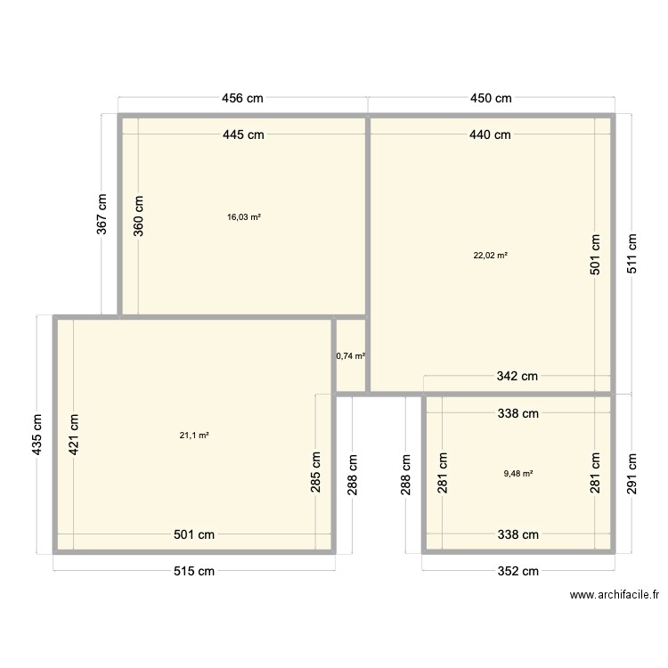 de vitton etage st cergue. Plan de 5 pièces et 69 m2