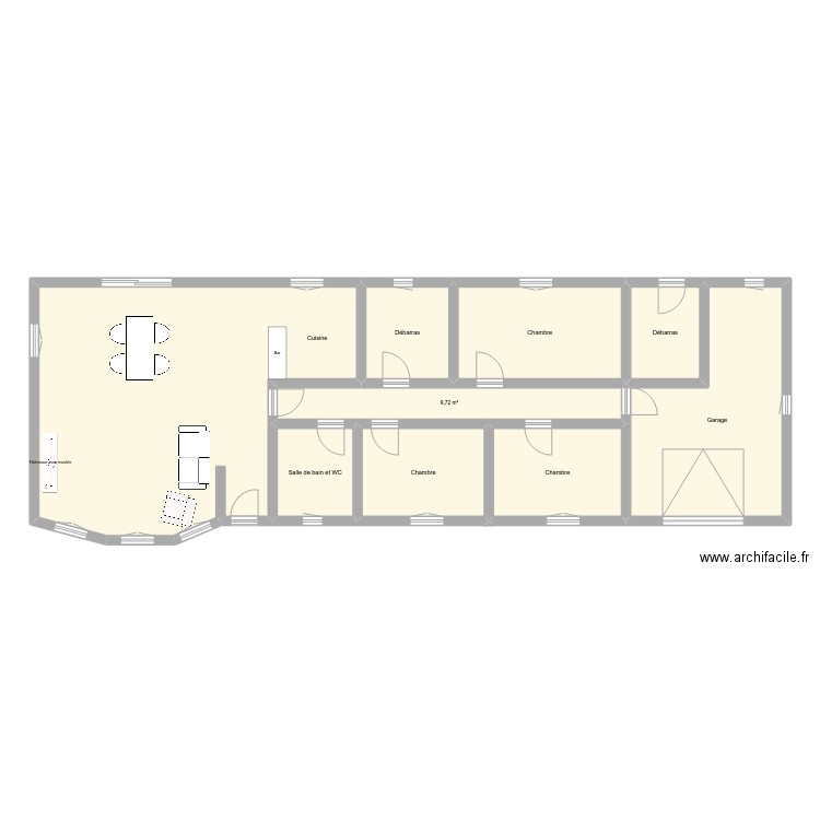 Forcené St Jean. Plan de 9 pièces et 140 m2