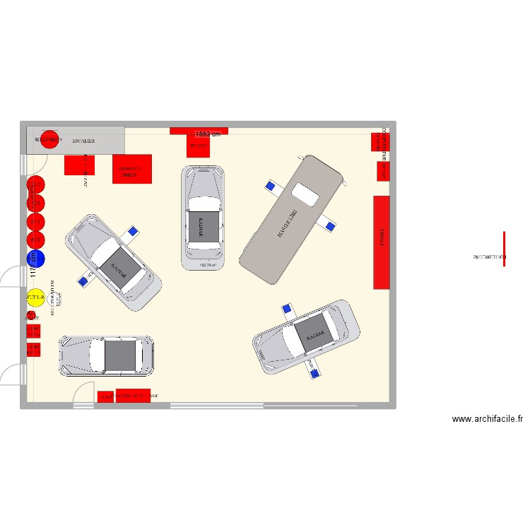 GARAGE 3. Plan de 1 pièce et 183 m2