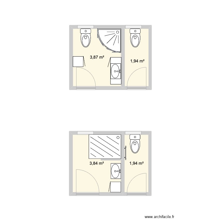 dhamba. Plan de 4 pièces et 12 m2