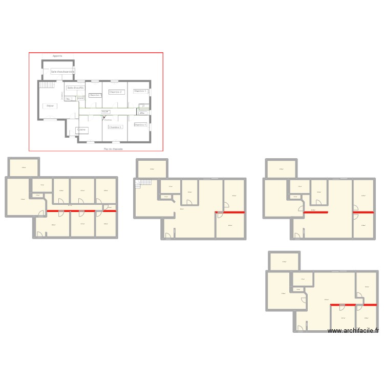 plan pjo. Plan de 34 pièces et 599 m2