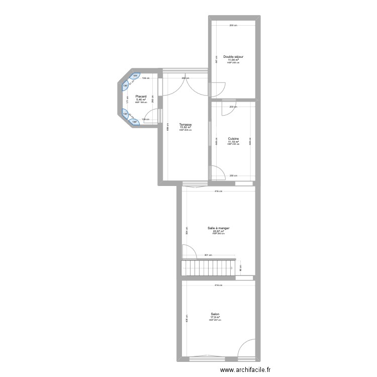 Chantier Sirlei. Plan de 6 pièces et 82 m2