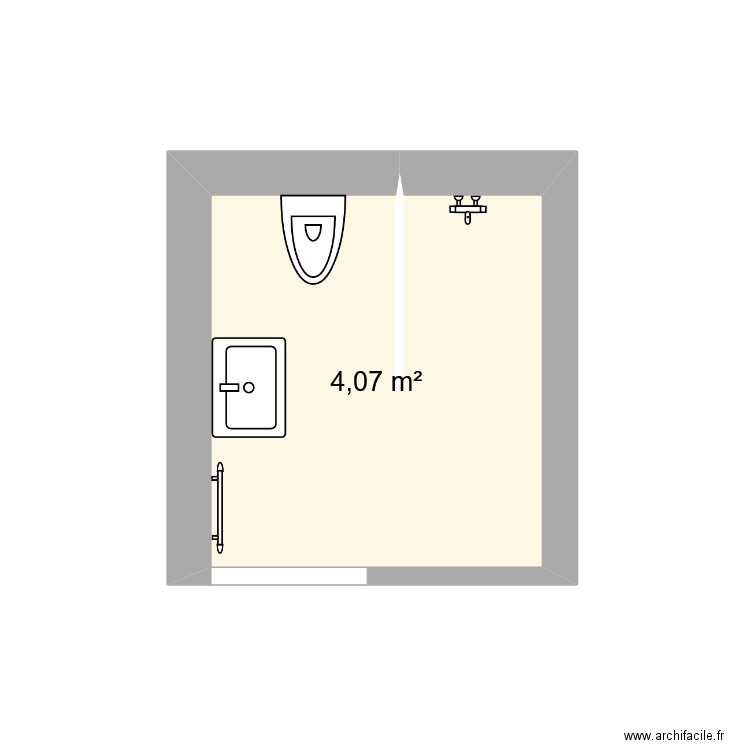 SDBAIN3. Plan de 1 pièce et 4 m2