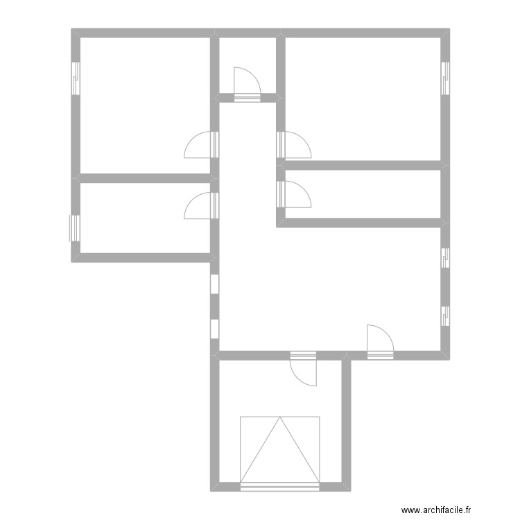 plan de maison vide. Plan de 7 pièces et 99 m2