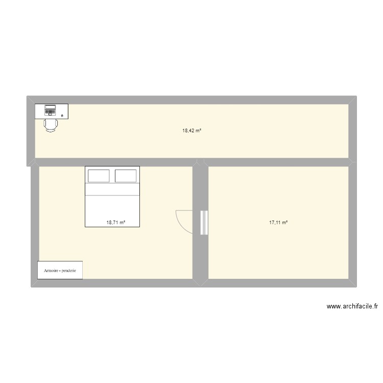 essai1. Plan de 3 pièces et 54 m2