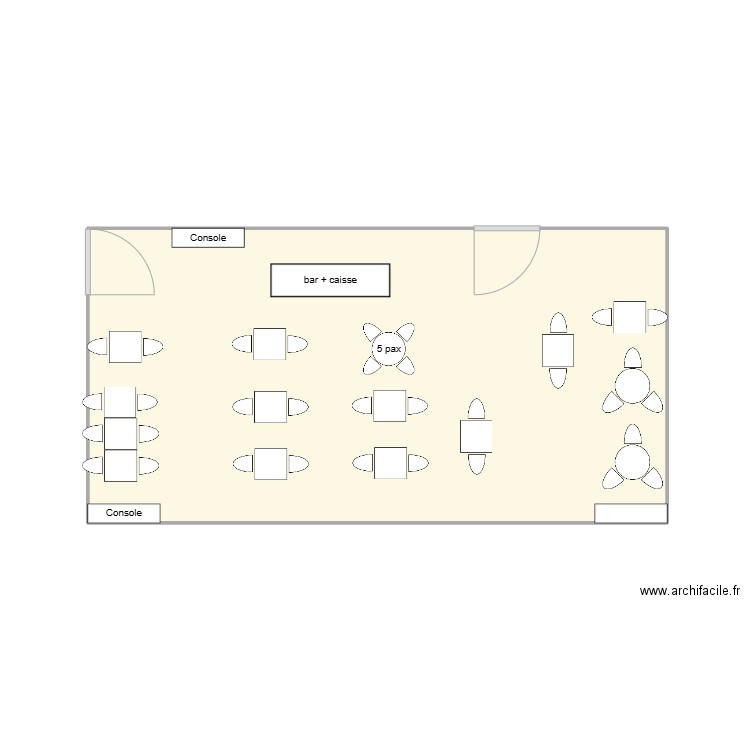 plan de salle. Plan de 1 pièce et 25 m2