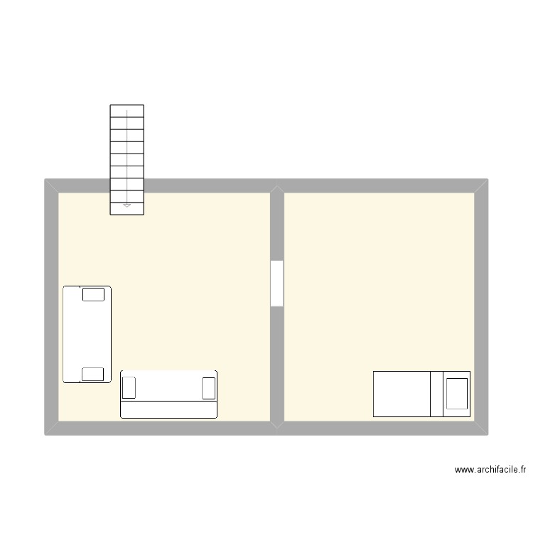 DUFAUD etage 2. Plan de 2 pièces et 35 m2