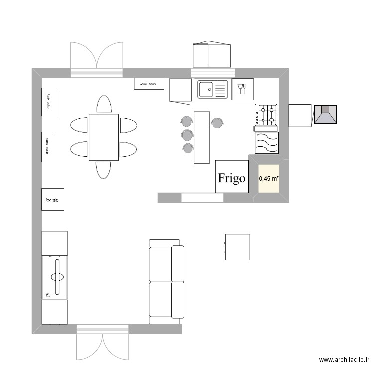 Cuisine. Plan de 1 pièce et 0 m2