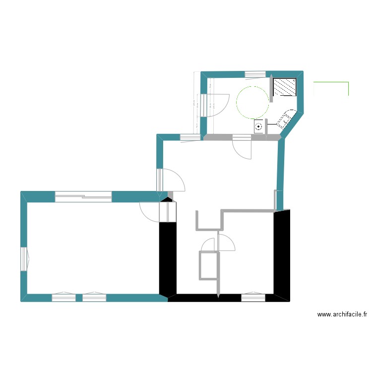 RDC Maison Le Cirque MAJ. Plan de 5 pièces et 59 m2