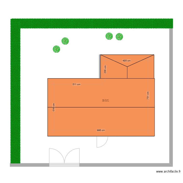 Plan 1 . Plan de 1 pièce et 63 m2