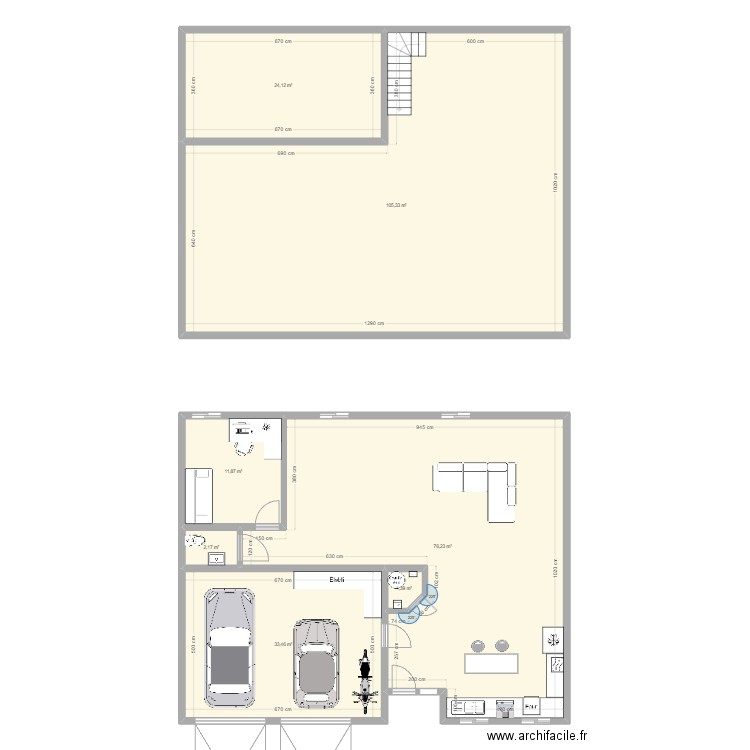 Maison. Plan de 7 pièces et 255 m2