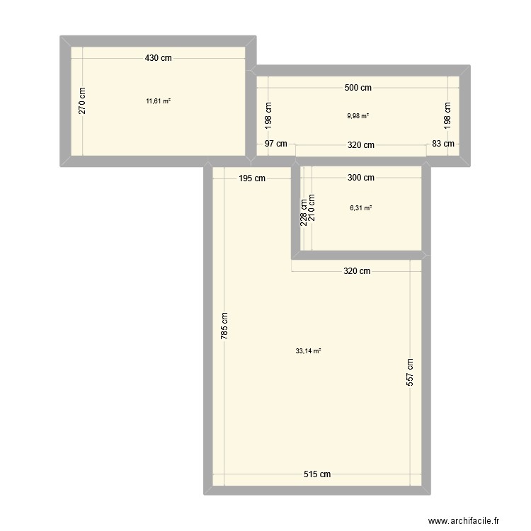 garage loriol. Plan de 4 pièces et 61 m2