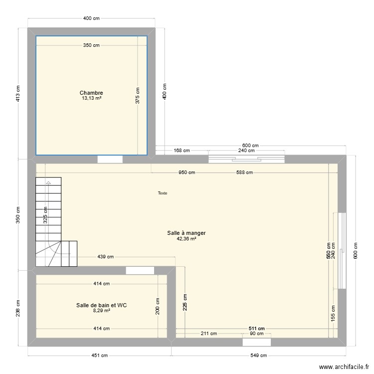 notre chez nous. Plan de 6 pièces et 96 m2