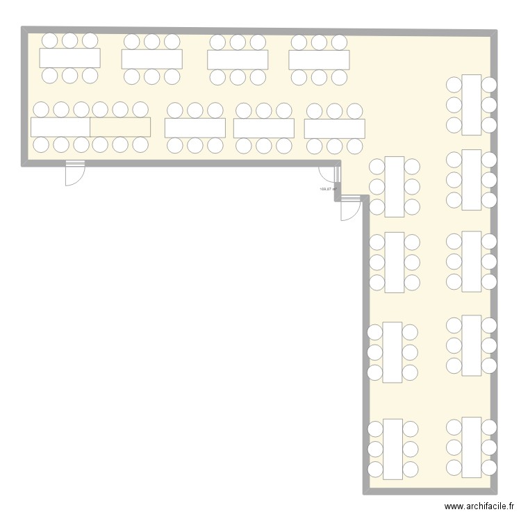 repas des familles 14/09. Plan de 1 pièce et 170 m2