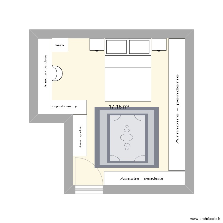 projet combles. Plan de 1 pièce et 17 m2