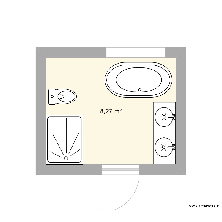 Plan À. Plan de 1 pièce et 8 m2