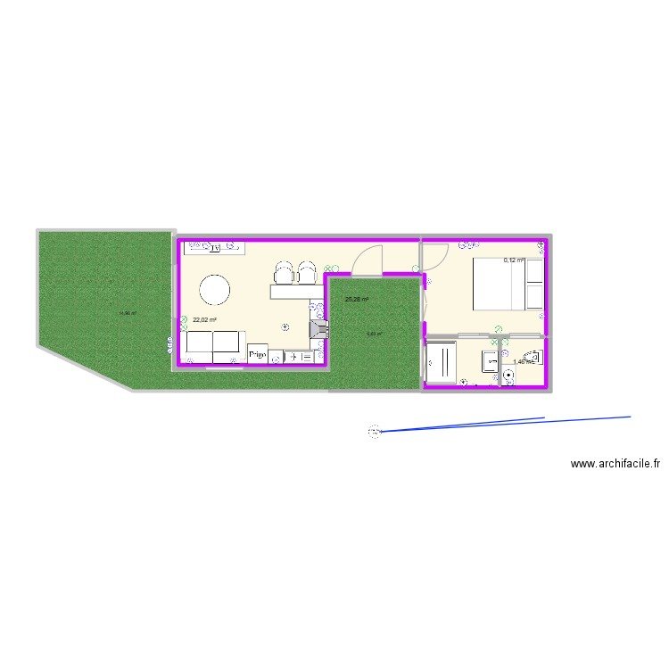 AWB. Plan de 4 pièces et 49 m2