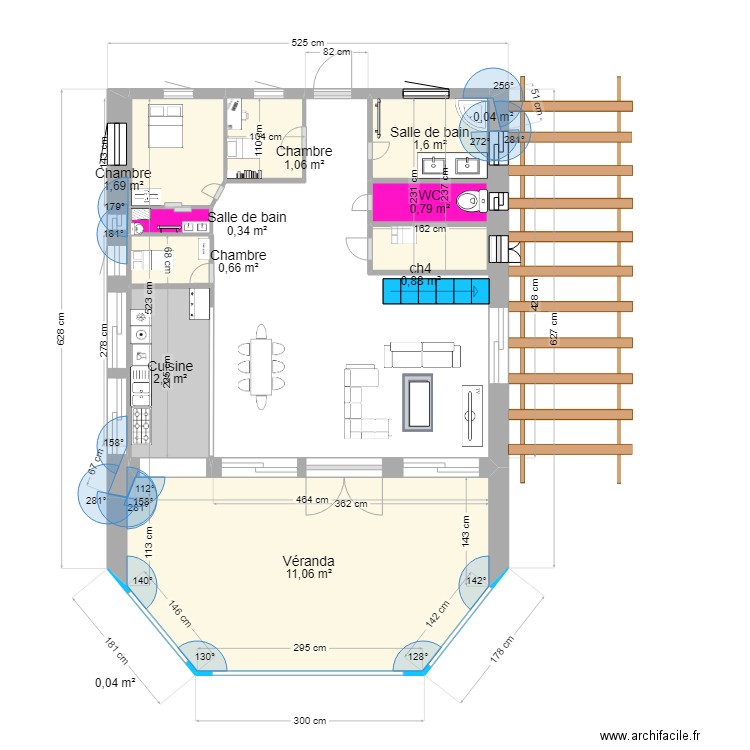 La Grande montée 5. Plan de 11 pièces et 20 m2