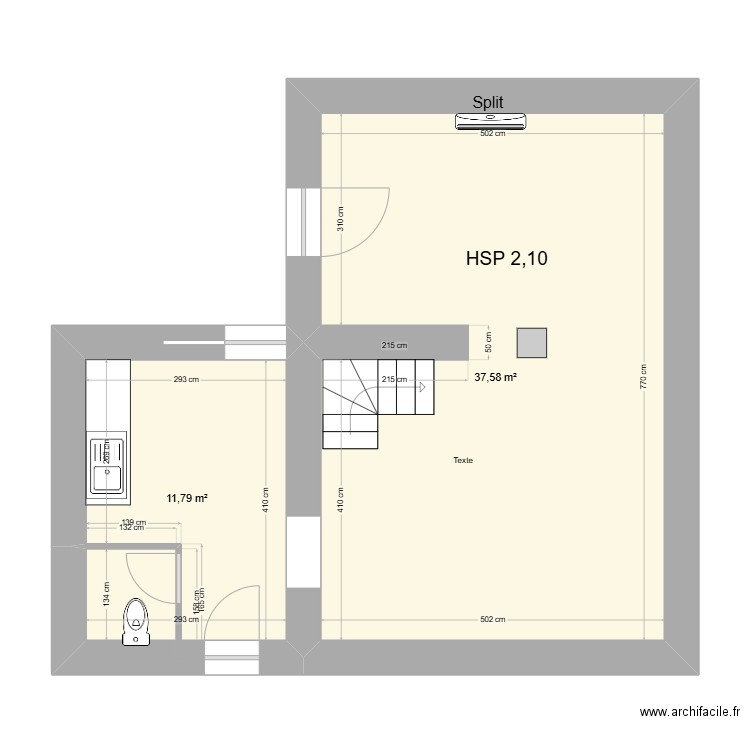 Lucas Durand. Plan de 2 pièces et 49 m2