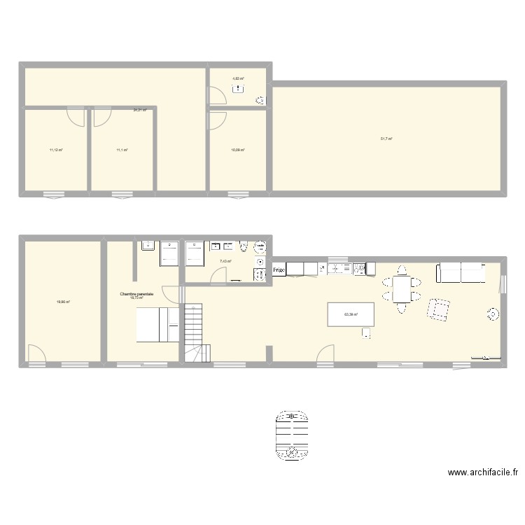 fontaine maria. Plan de 10 pièces et 223 m2