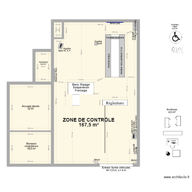 CCT VL Contrôle Auto PUSIGNAN v1. Plan de 5 pièces et 223 m2