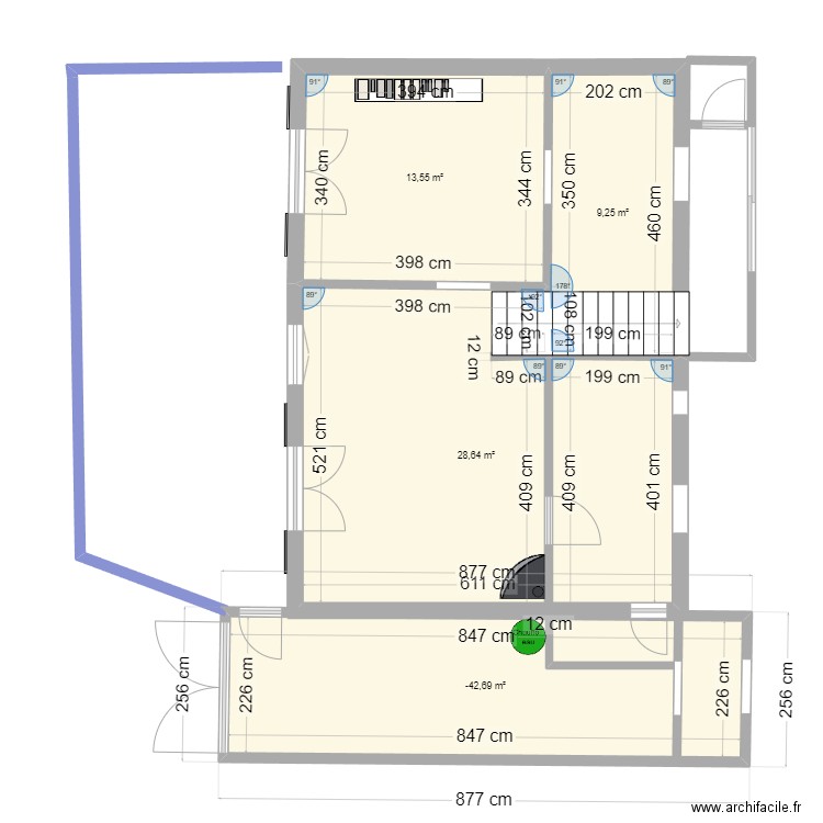 nous. Plan de 4 pièces et 71 m2