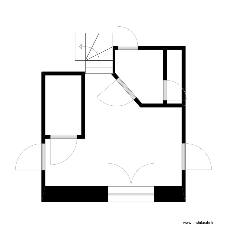 Plan Agence Aix RDC. Plan de 3 pièces et 5 m2