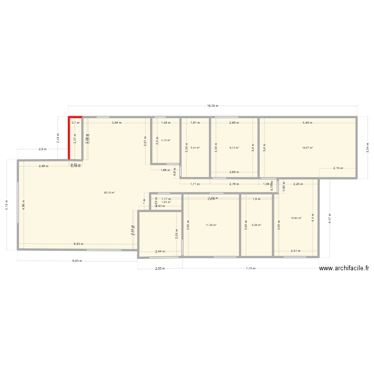 Villa 4. Plan de 9 pièces et 128 m2