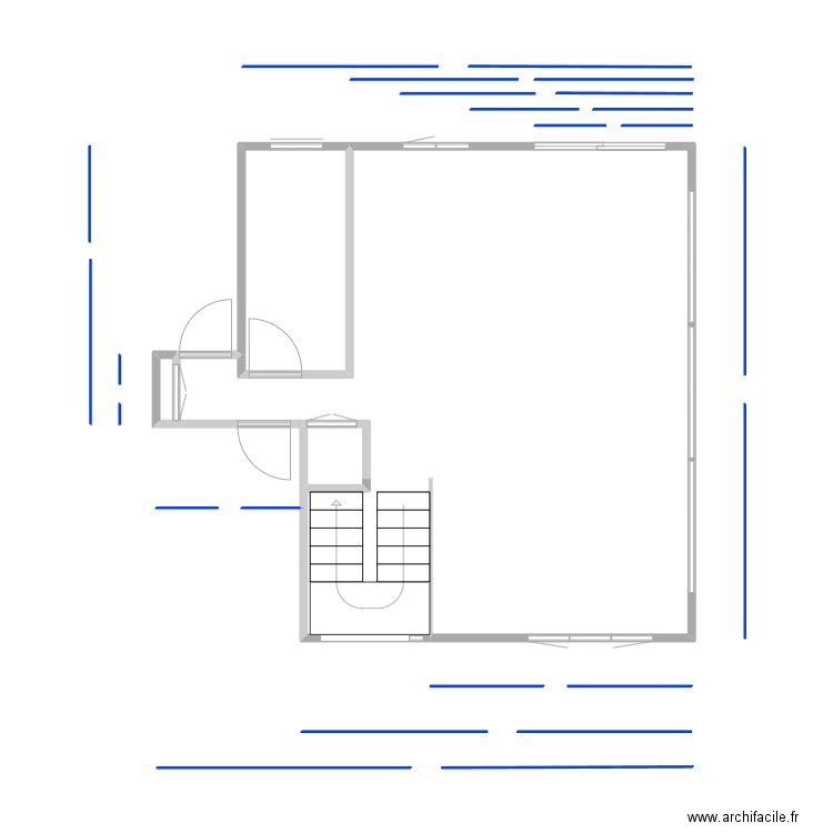 rez de chaussé. Plan de 4 pièces et 47 m2