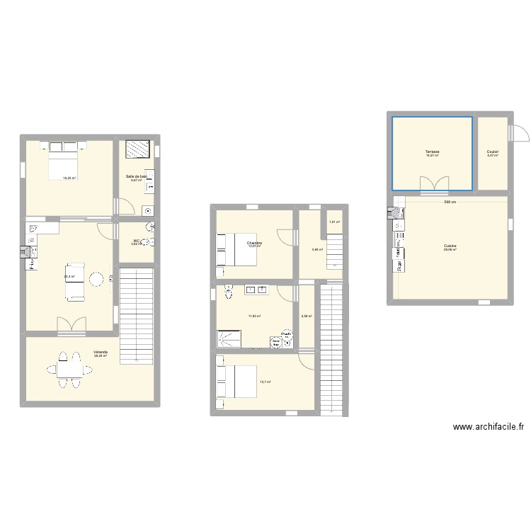 Lambesc. Plan de 14 pièces et 173 m2