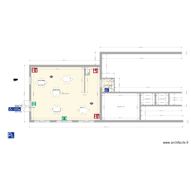 beaupins. Plan de 4 pièces et 81 m2