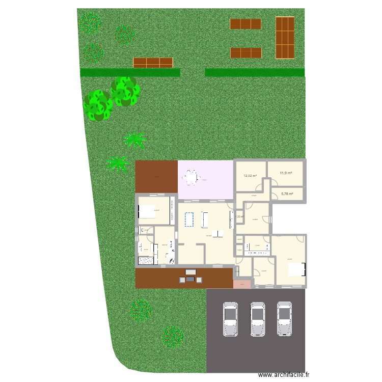 olbreuse test garage. Plan de 17 pièces et 173 m2