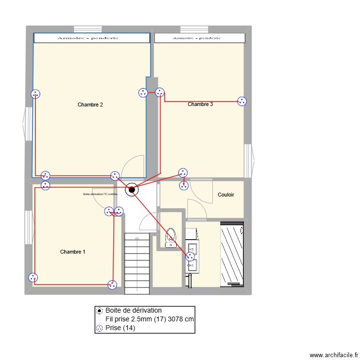 EAUBONNE 1ER ETAGE PC 11. Plan de 6 pièces et 59 m2