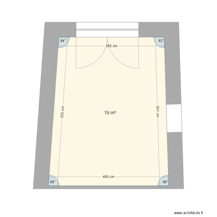 Garage. Plan de 1 pièce et 19 m2