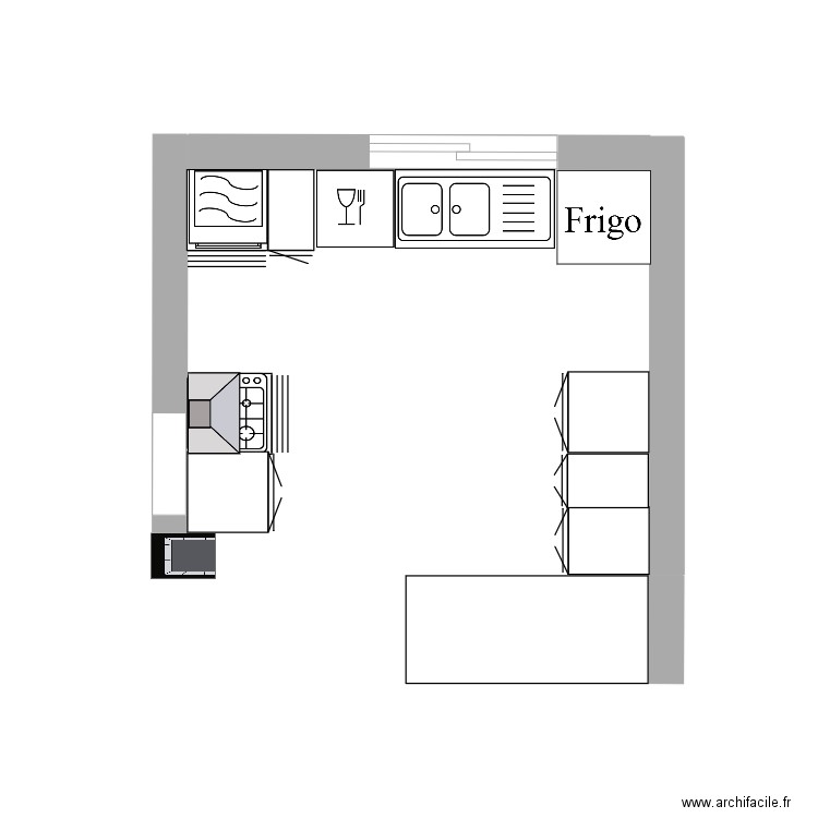 plan cuisine. Plan de 0 pièce et 0 m2