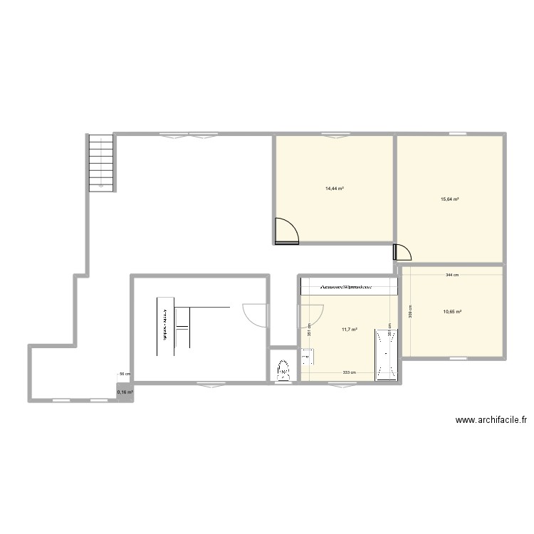 Parmentier. Plan de 5 pièces et 53 m2