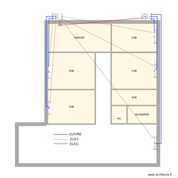 GRILL - CLIM. Plan de 8 pièces et 55 m2