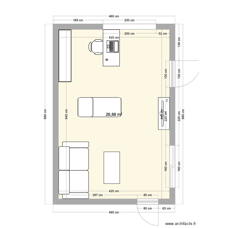 Bureau Garage 2. Plan de 1 pièce et 27 m2