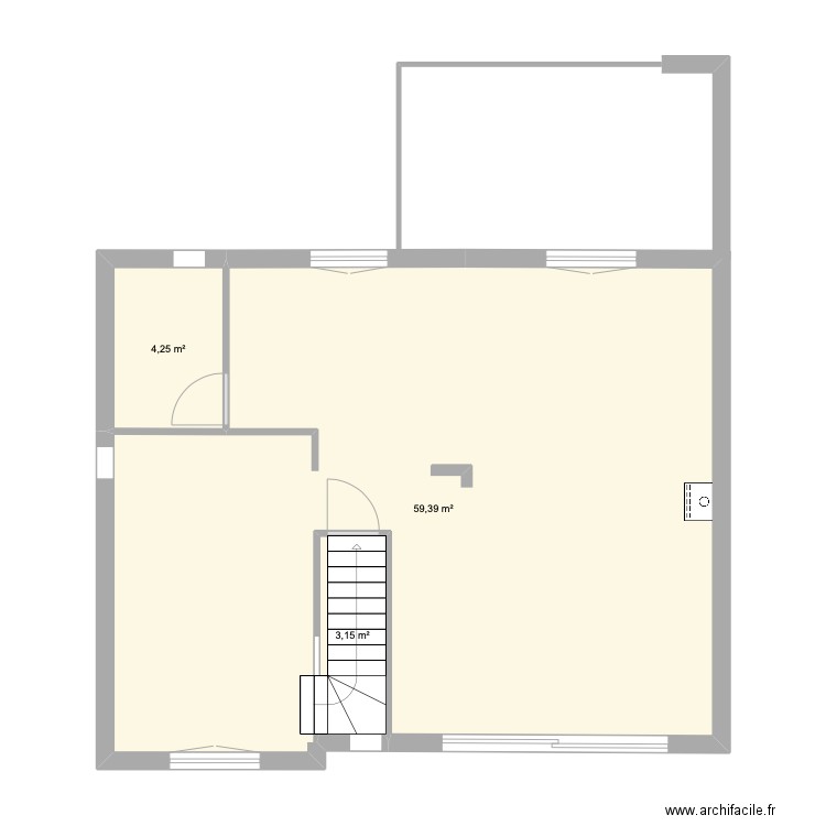 ST Pierre Modif. Plan de 3 pièces et 67 m2