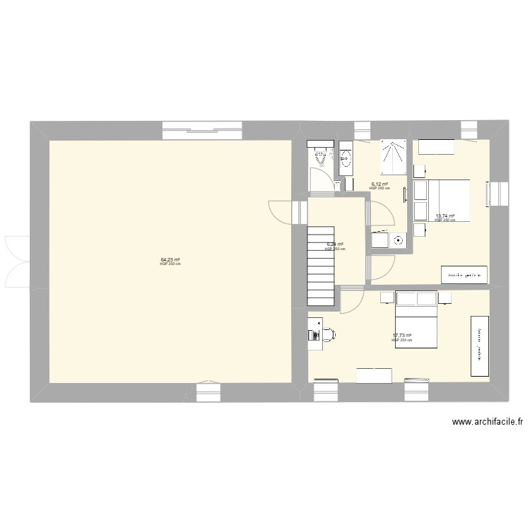 ferme BANSON phase 1 v 2025-01. Plan de 8 pièces et 219 m2