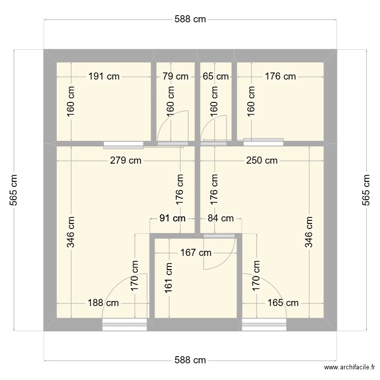 Projet Réha WC - SDLG. Plan de 7 pièces et 26 m2