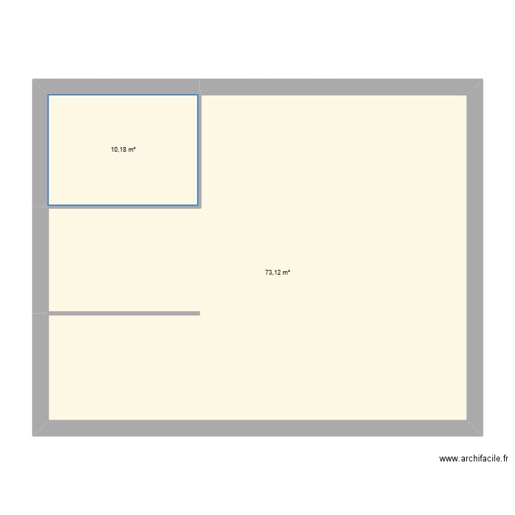 Plan 1. Plan de 2 pièces et 83 m2