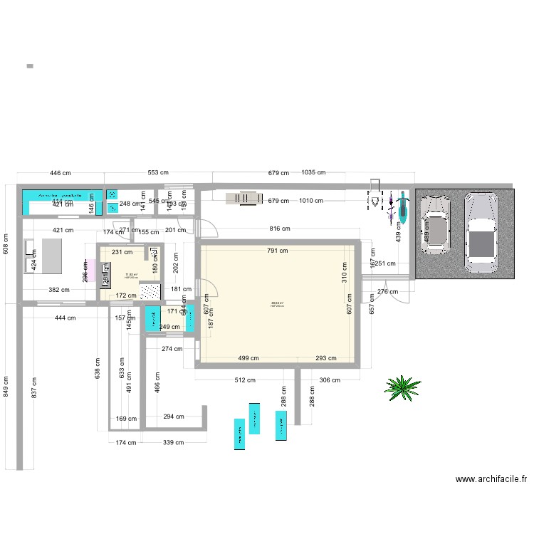 Plan mimizan 34. Plan de 2 pièces et 60 m2