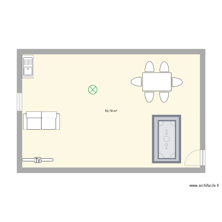 schéma house 2. Plan de 1 pièce et 54 m2